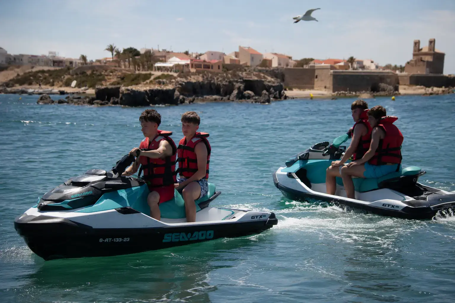 Jet skis heading towards Tabarca